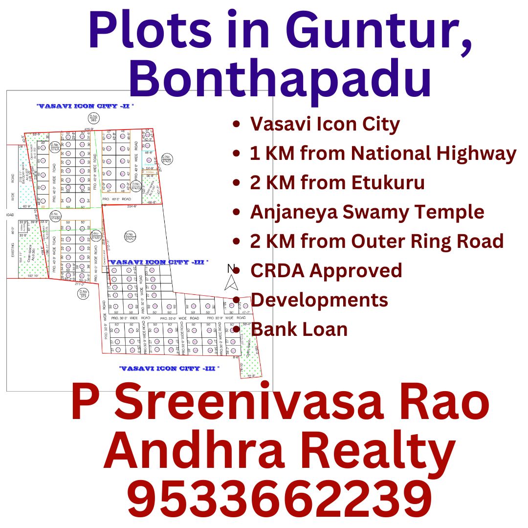 Vasavi Icon City - CRDA Approved plots in Guntur, Bonthapadu.