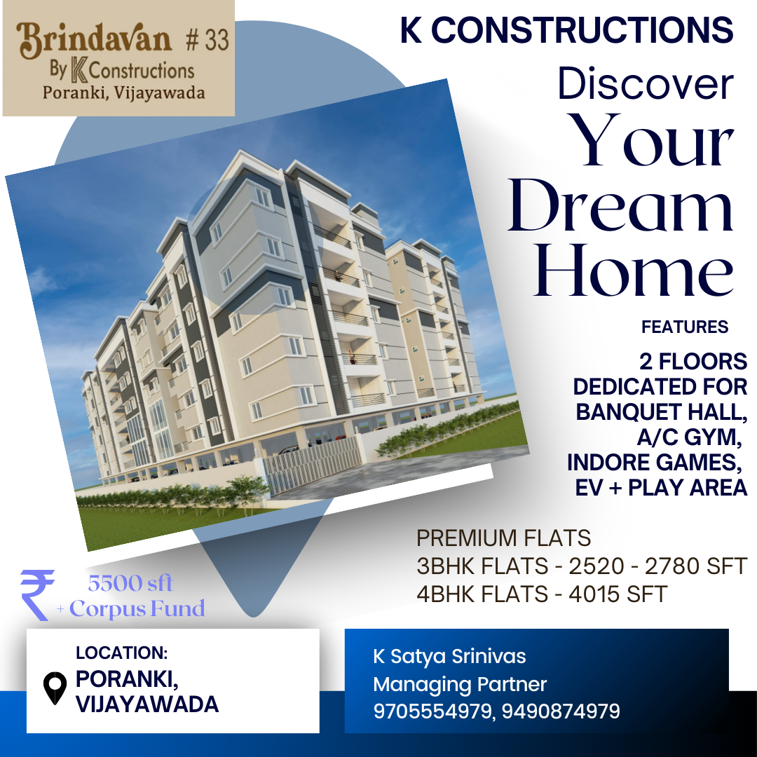 3BHK Flats in Vijayawada, Poranki-Brundavan#33