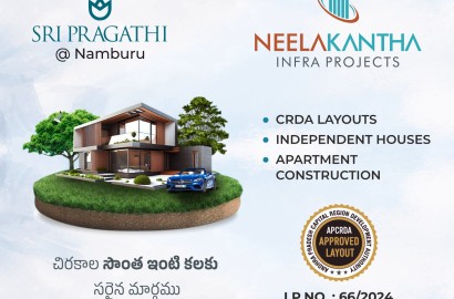 Plots for sale in Namburu, Guntur, Amaravathi, Sri Pragathi.