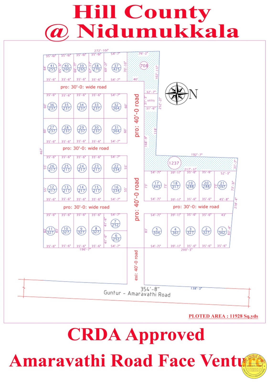 Plot for sale in NIdumukkala, Hill County