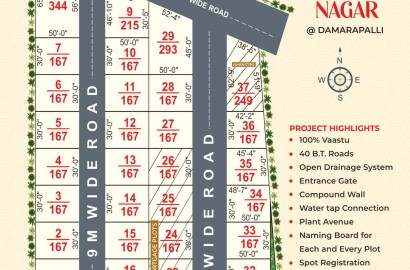 Plots for sale in Damarapalli, Ayyapa Nagar- Amaravathi Road