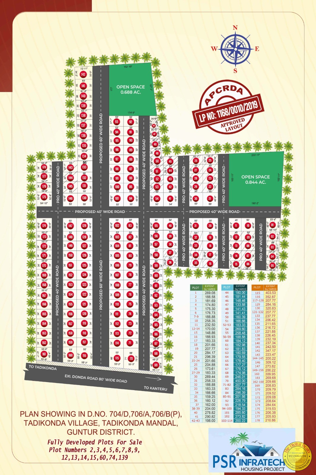 Plots for sale in Tadikonda, Amaravathi-Sri City