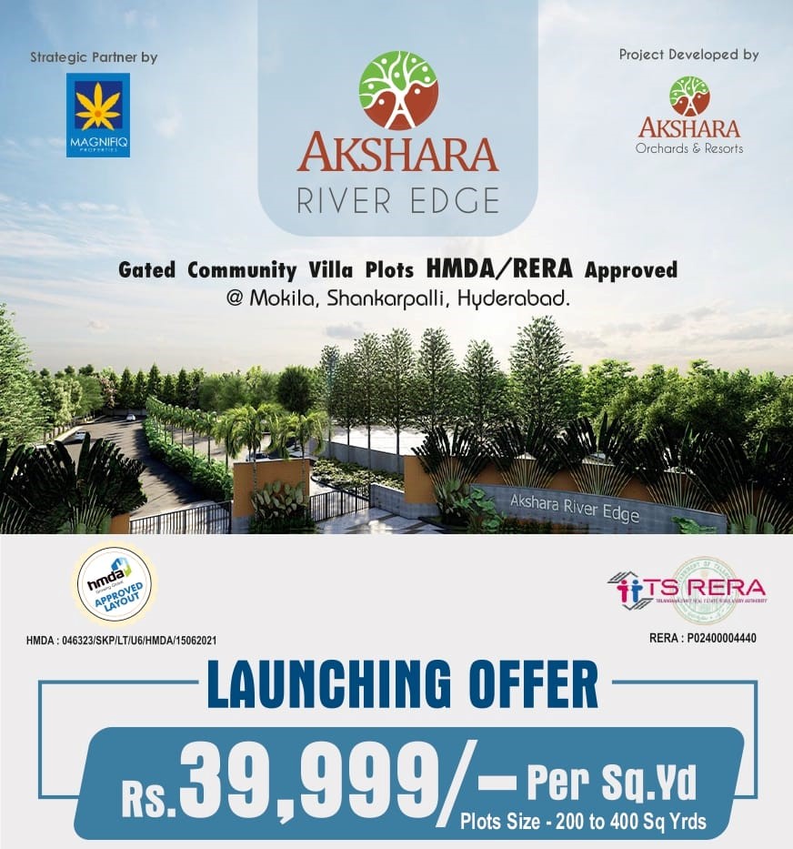 Luxury Villa Plots for Sale in Hyderabad, Mokila-Sankarpally Highway