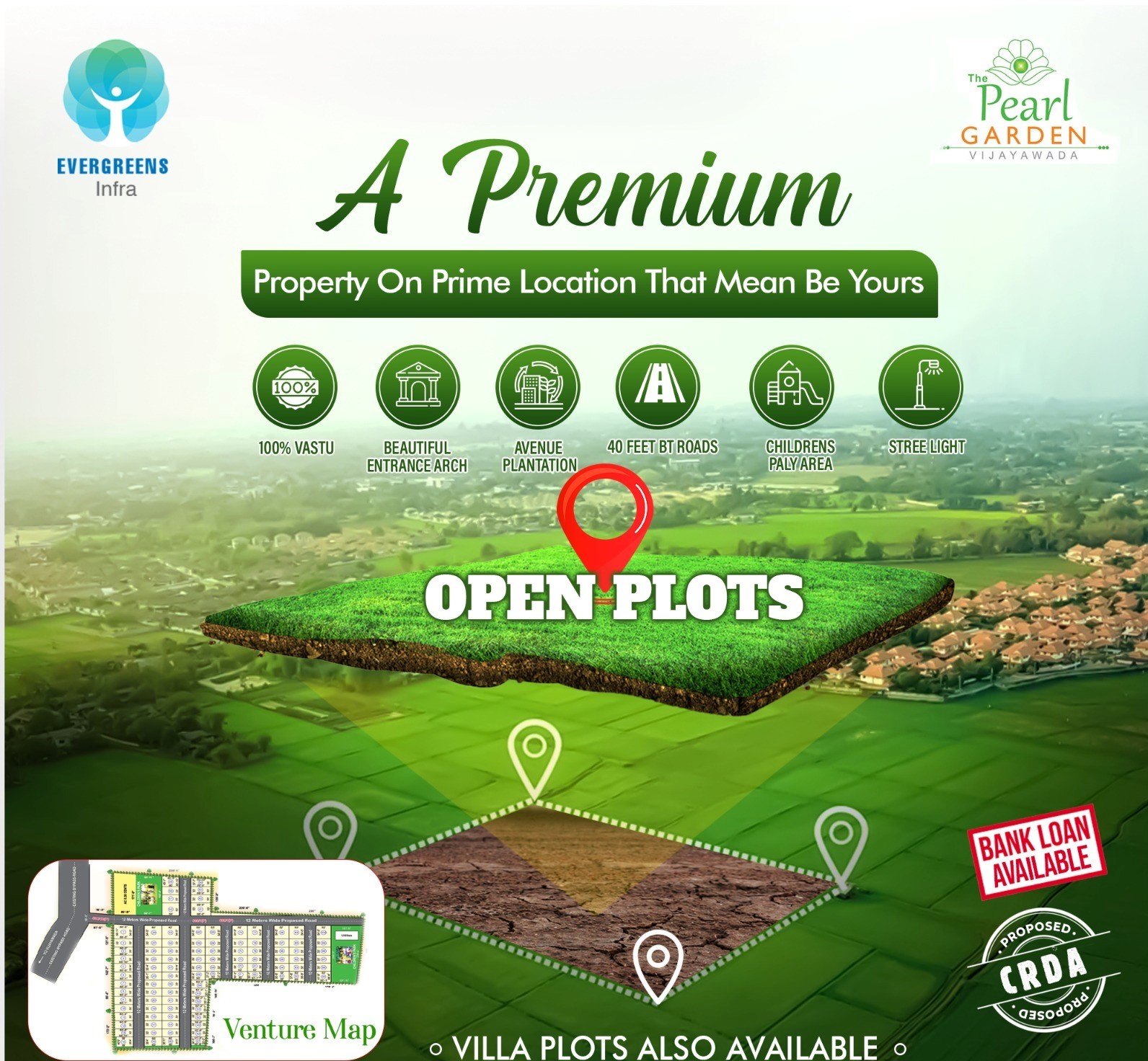 Open Plots for Sale in Ramavarappadu, Vijayawada-Premium Peral Garden