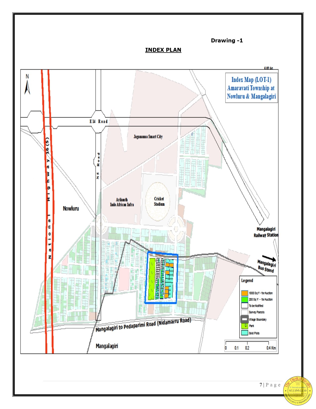 Plot for sale in Amaravathi Township, Mangalagiri