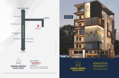 3BHK Flats in Guntur, Vidya Nagar-Aparajitha Residency