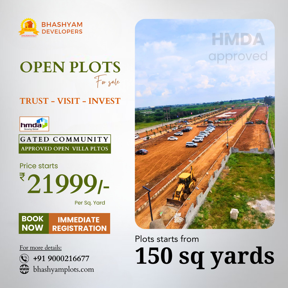 Plots in Hyderabad, Thimmapur.  Bhashyam Developers