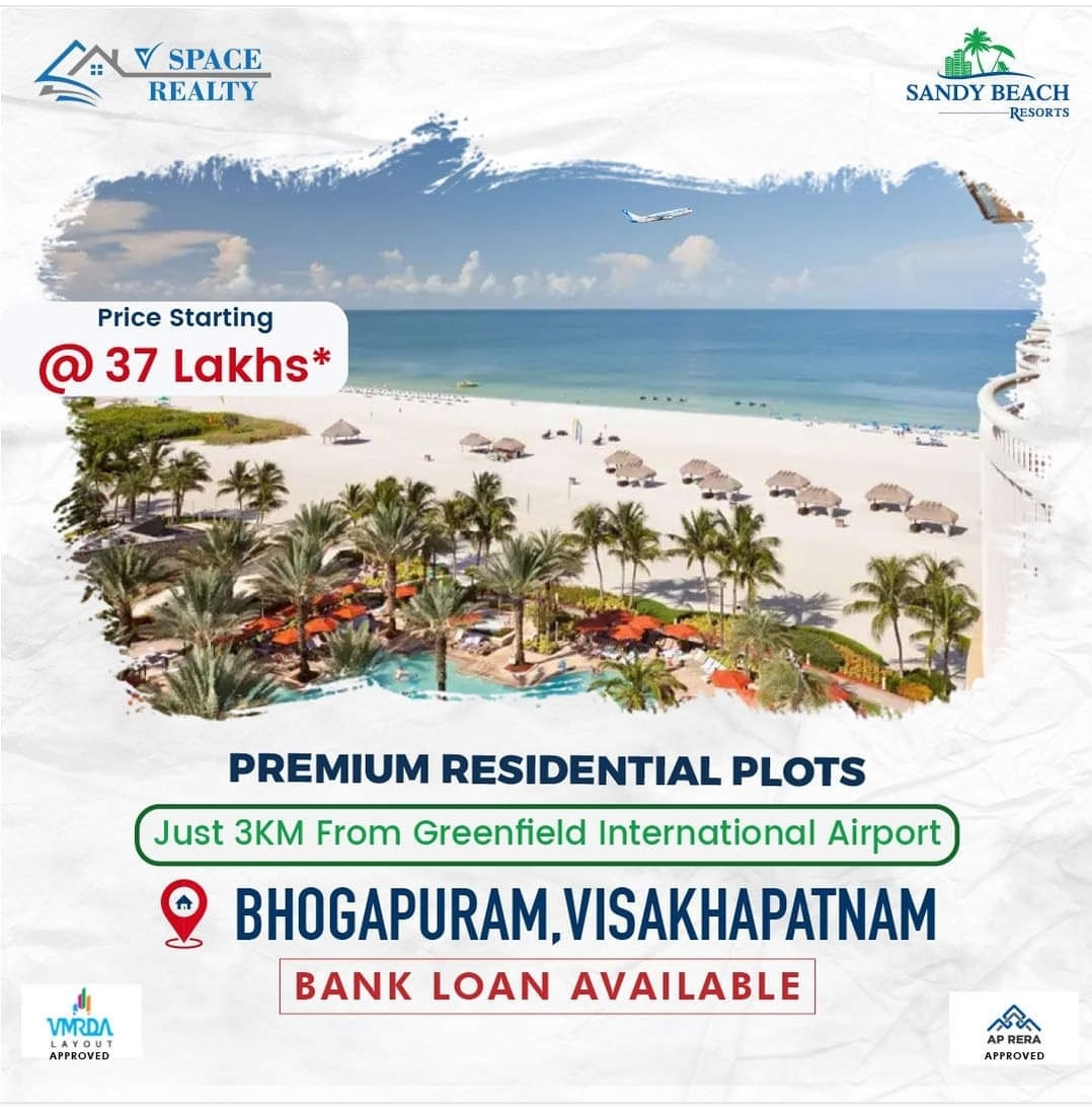 Plot for sale in Visakhapatnam, Bhogapuram-V Space Realty-Sandy Beach Resorts