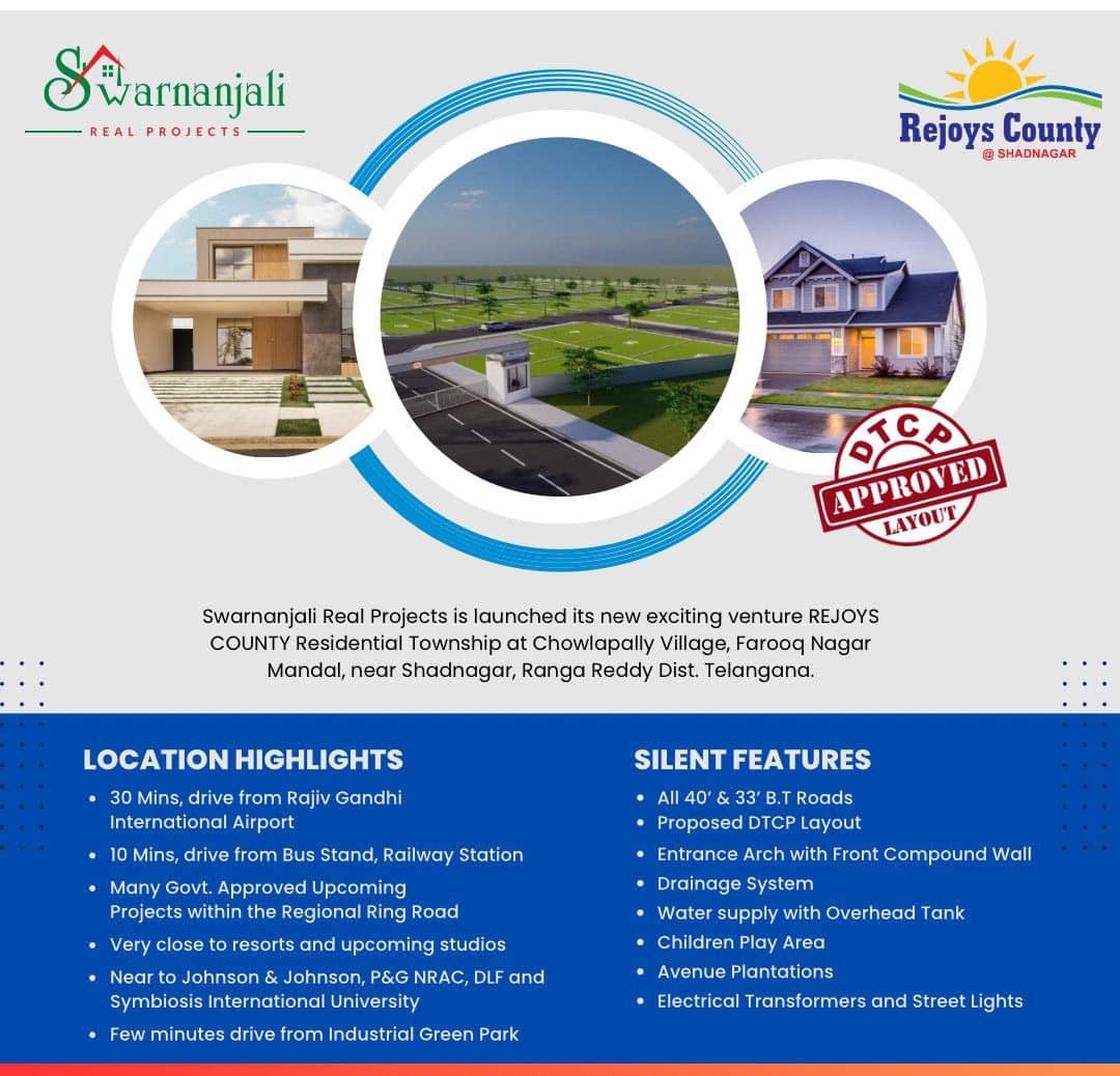 Plots near Shad Nagar– Rejoys County