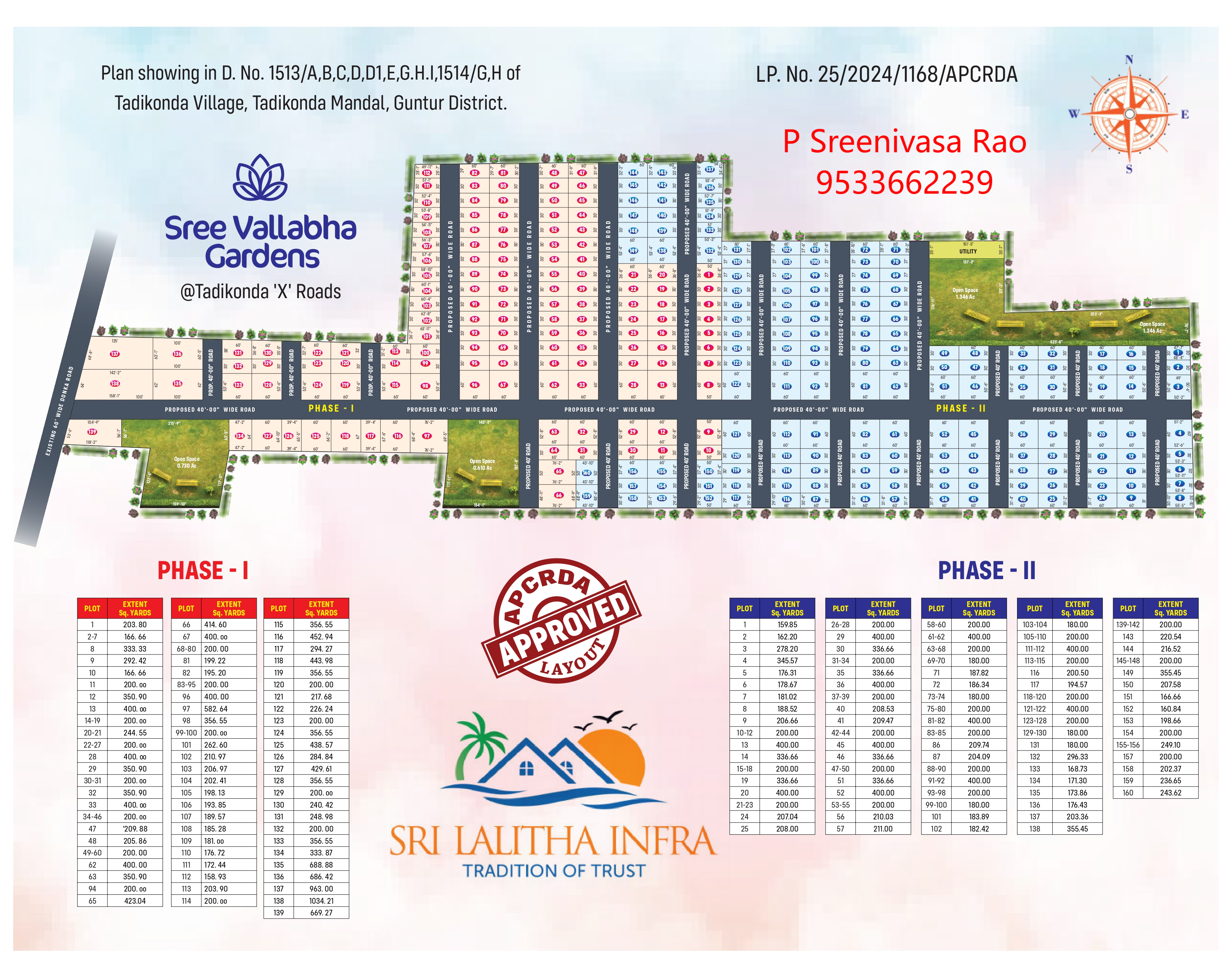 Plot for sale in Vallabha Gardens, Tadikonda